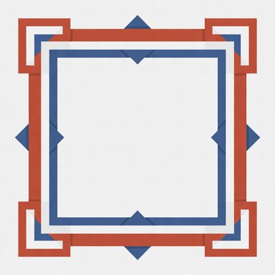 Red and Blue Geometric Frame