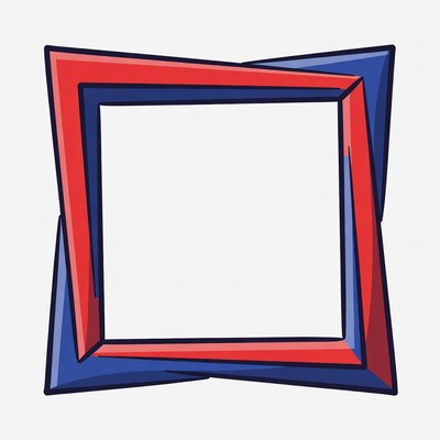 Red Blue Angled Frame Illustration