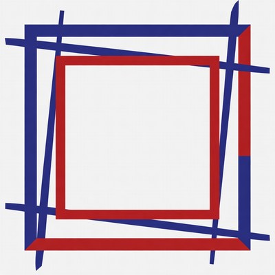 Blue and Red Overlapping Frames