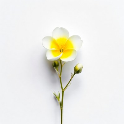 Yellow White Flower on White Background