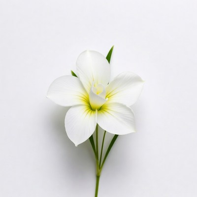 White Clivia Flower on White Background