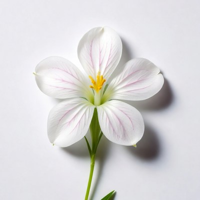 White flower with yellow center
