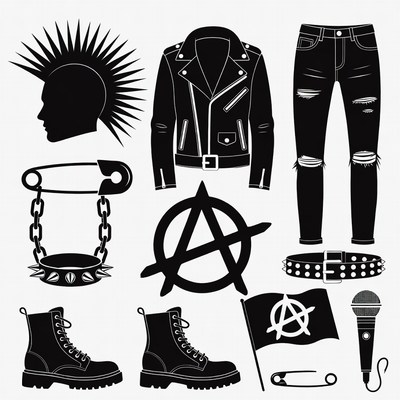 Punk Rock Clipart Icons