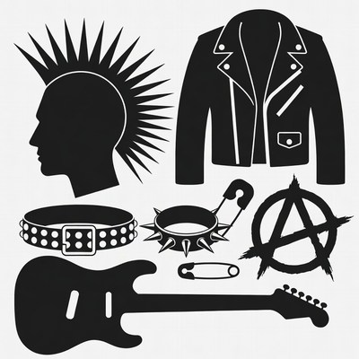 Punk Rock Clipart Icons