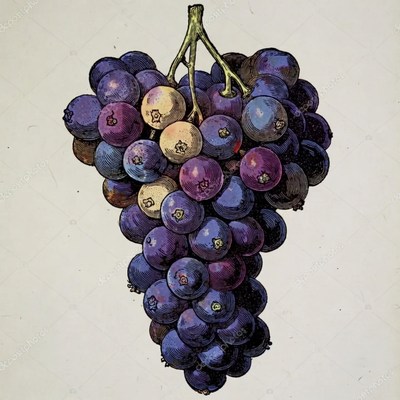 Bunch of purple grapes illustration