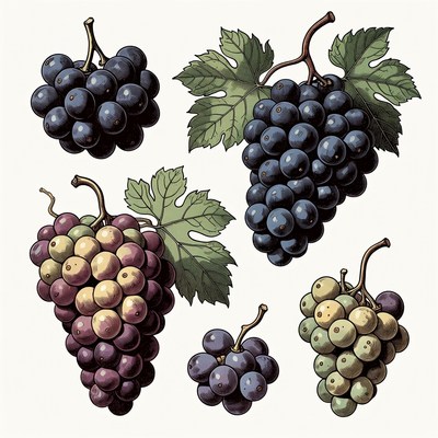 Bunches of Grapes Illustration