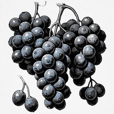 Bunch of Black Grapes