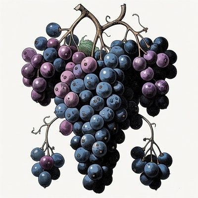 Bunch of purple grapes