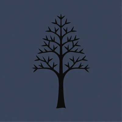 Black Silhouette Pine Tree