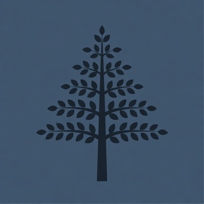 Black fir tree silhouette illustration