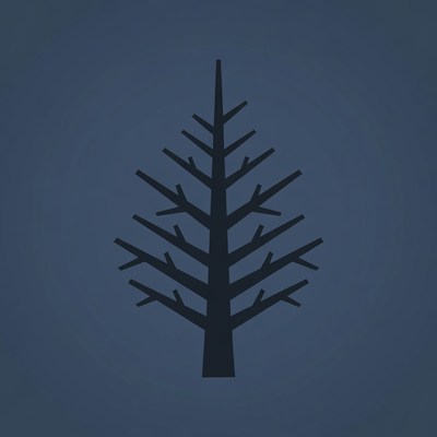 Black Silhouette Pine Tree