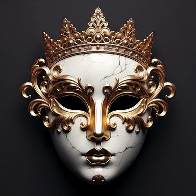 Ornate Gold Venetian Mask