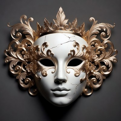 Ornate Gold Venetian Mask