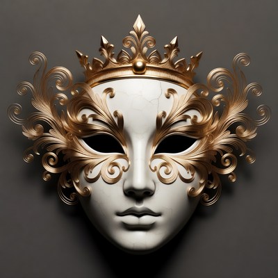 Ornate Gold Venetian Masquerade Mask