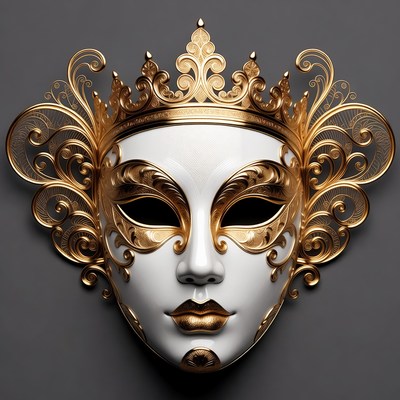 Ornate Gold Venetian Masquerade Mask