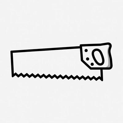 Black Outline Hand Saw