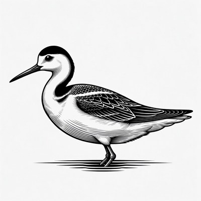 Black-winged Stilt Bird Illustration