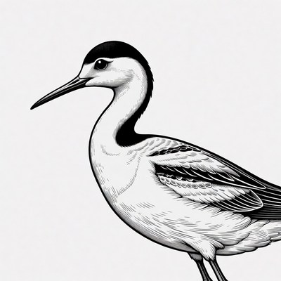 Black-winged Stilt Bird Illustration