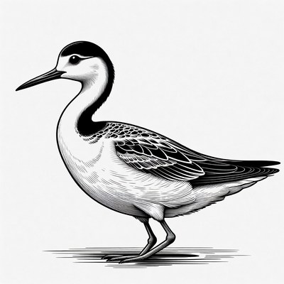 Black-winged Stilt Bird Illustration