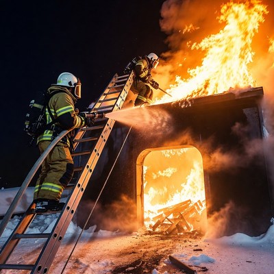 Firefighters battling building blaze