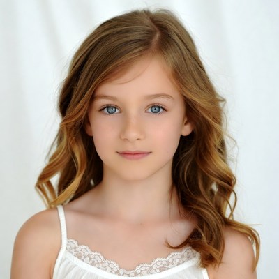 Girl with wavy blonde hair