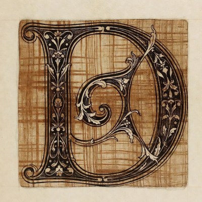 Ornate Letter D Illustration