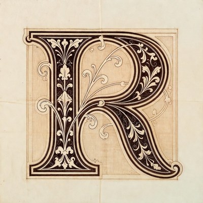 Ornate Illustrated Letter R