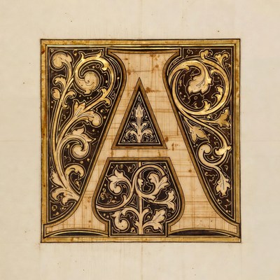 Ornate Illuminated Letter A