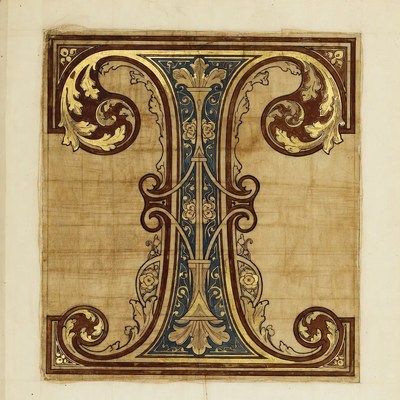 Ornate Illuminated Letter T