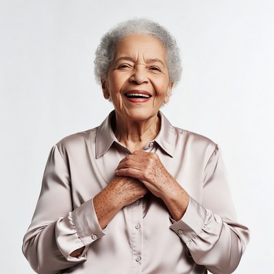 Elderly African-American woman smiling