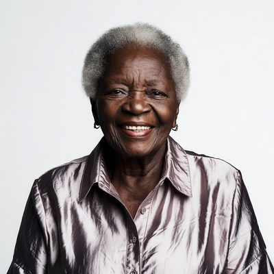 Elderly African woman smiling