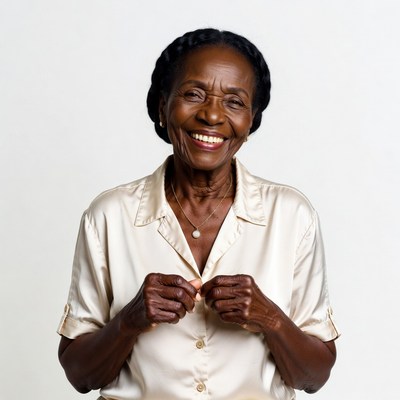 Elderly African-American woman smiling