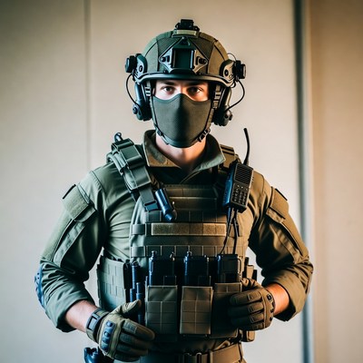 Soldier in tactical gear standing