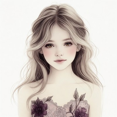 Beautiful girl with wavy blonde hair