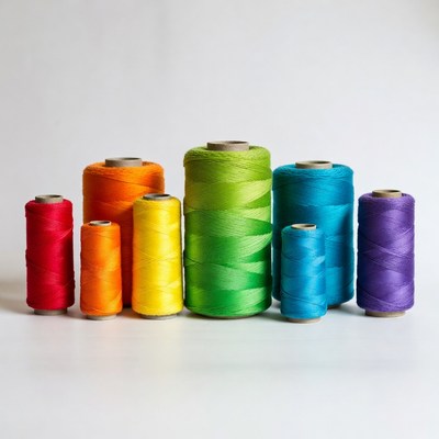 Rainbow Colored Yarn Spools