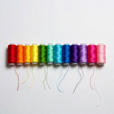Rainbow Spools of Thread