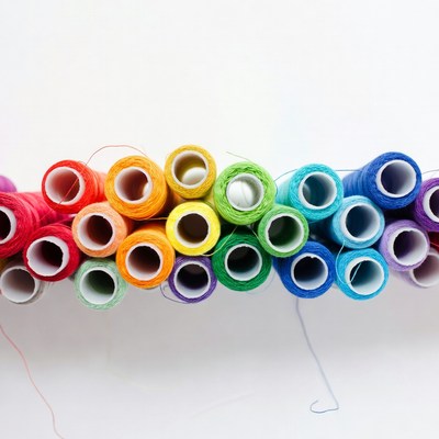 Rainbow Spools of Thread
