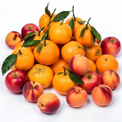 Pile of Oranges Apples Peaches