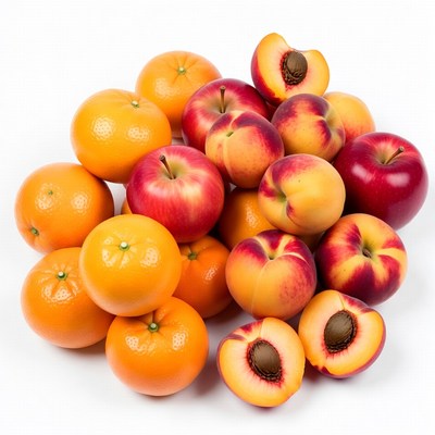Mixed Oranges Peaches Apples Pile