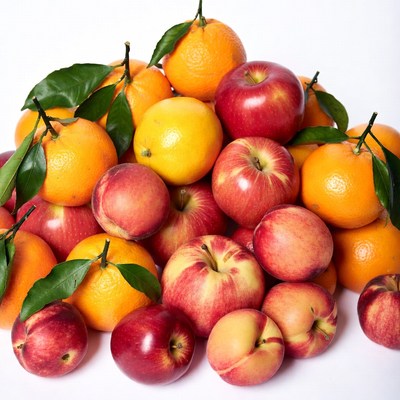 Fresh Oranges Apples Peaches Lemons