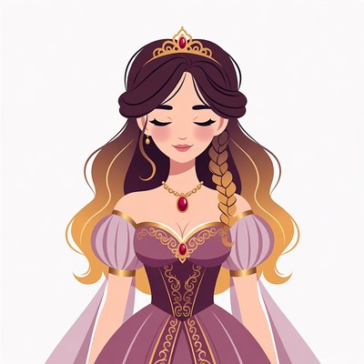 Princess with tiara and braided hair