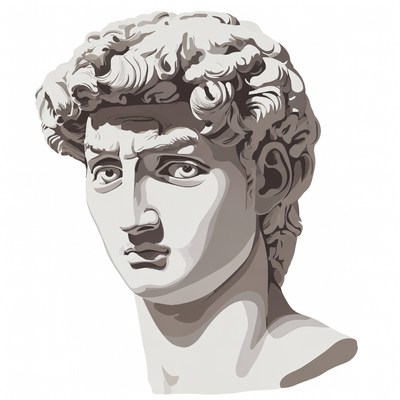 David Statue Bust Illustration