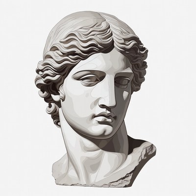 Ancient Greek Male Bust Statue