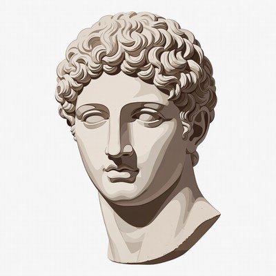 Ancient Greek Male Bust Statue