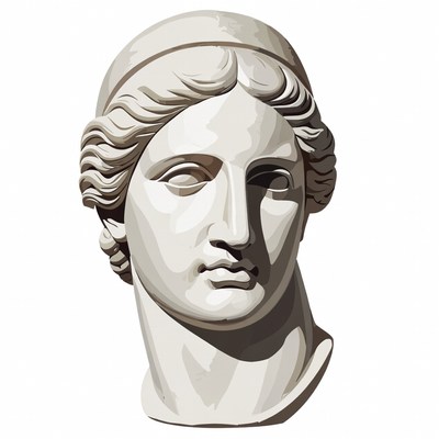 Ancient Greek Woman Statue Bust