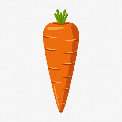 Cartoon carrot with green top