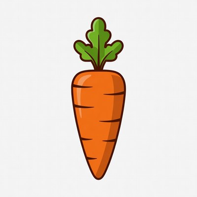 Cartoon carrot on white background