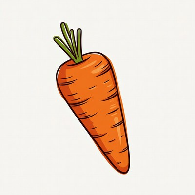 Cartoon carrot on white background