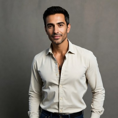 Handsome man in white shirt