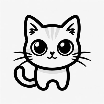 Cute cartoon kitten illustration